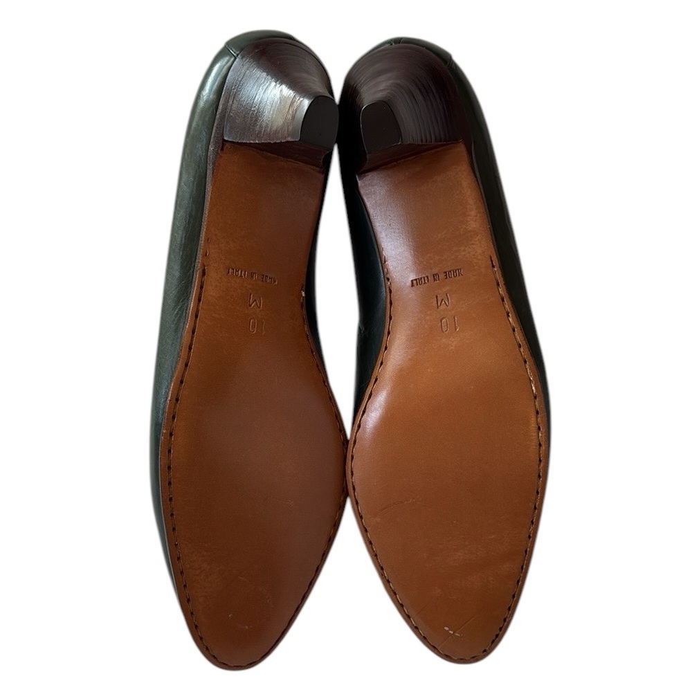 Cole Haan leather, Italian handmade, Hunter Green, weave accent on top, 9.5/10 - Picture 5 of 10
